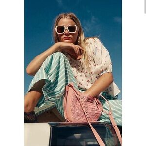 FREE PEOPLE Cabana Crossbody Bag Pink New With Tags